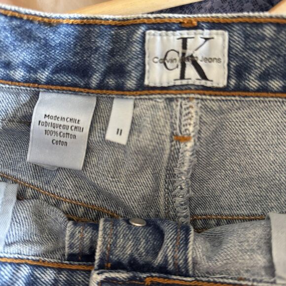 Calvin Klein Skirt Womens 11 Denim Button Front High Waist Mini y2k Style retro - Picture 10 of 10